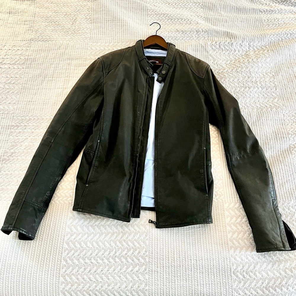 Danier Dark Grey Leather Jacket